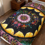 Obsidian Grandmothers Mandala - Velveteen Plush Blanket