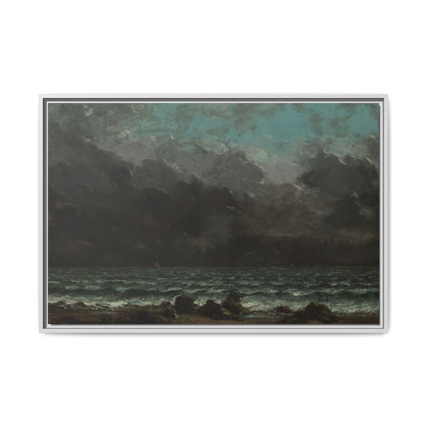 Courbet, Gustave - The Sea (1865) - Matte Canvas, Framed