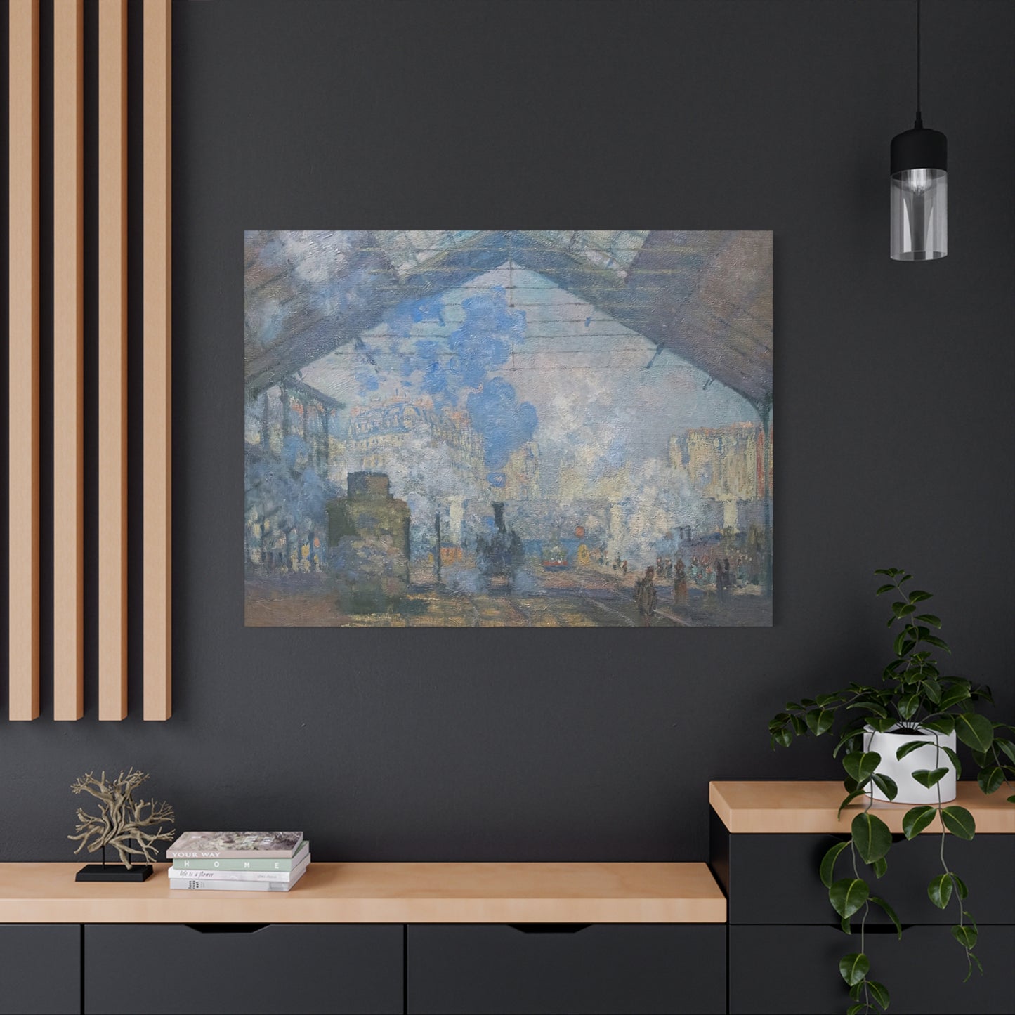 Monet, Claude - Le Gare Saint-Lazare (1877) - Canvas Block, unframed