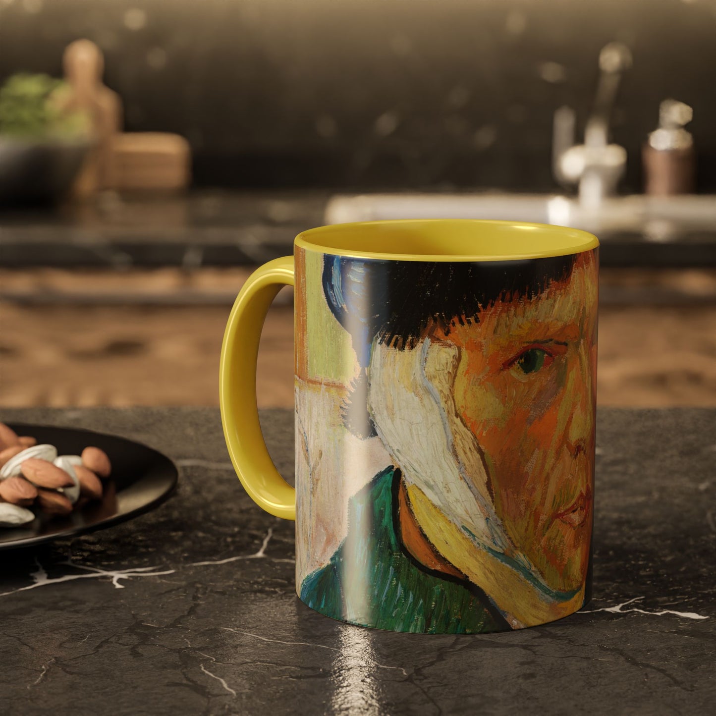 Van Gogh, Vincent - Self Portrait with Bandaged Ear (1889) - Colorful Accent Mugs