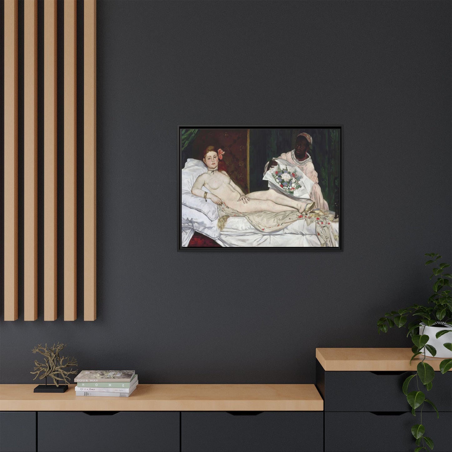 Manet, Édouard - Olympia (1870) - Matte Canvas, Framed