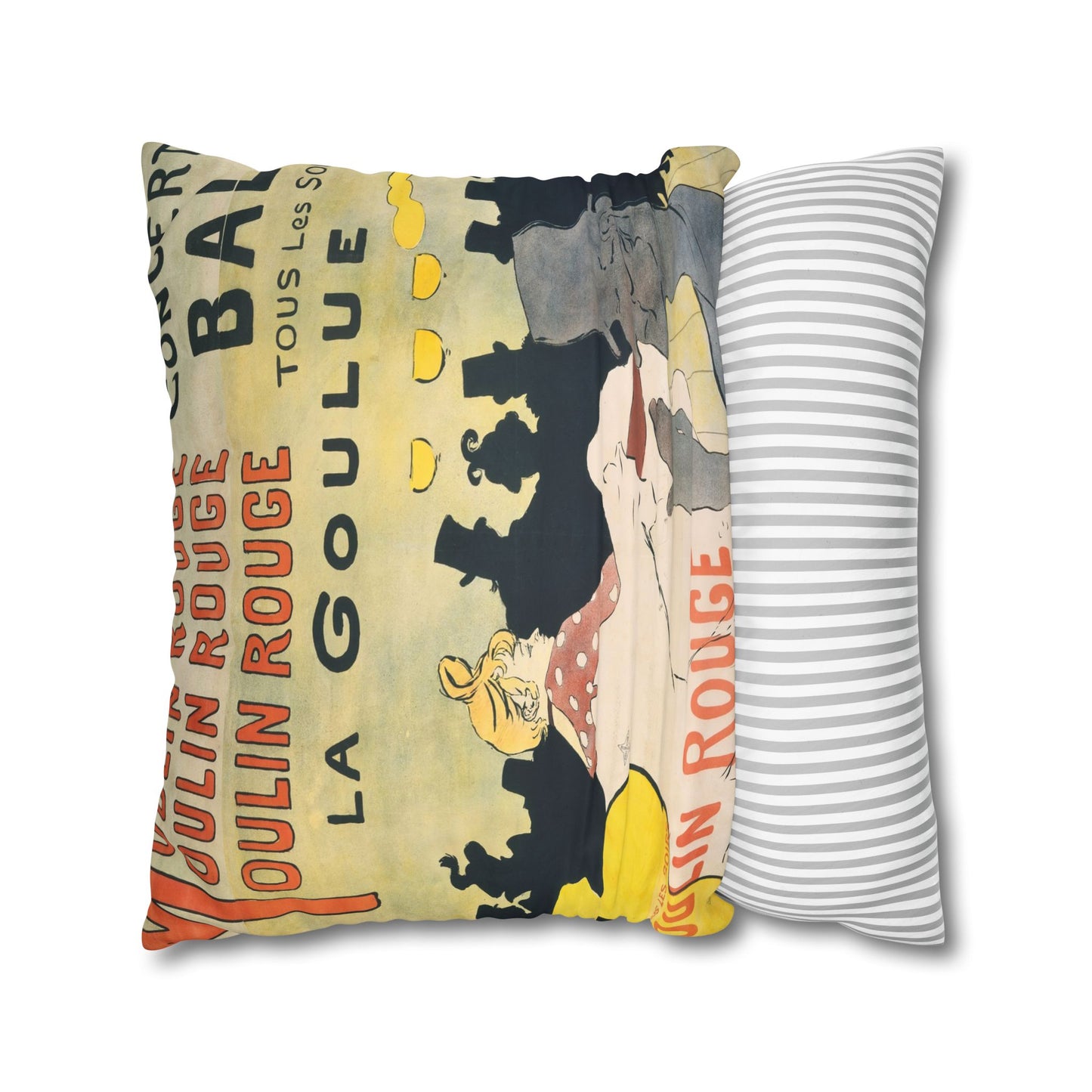 Toulouse-Lautrec, Henri - Moulin Rouge - La Goulue (1891) - Suede Square Pillowcase