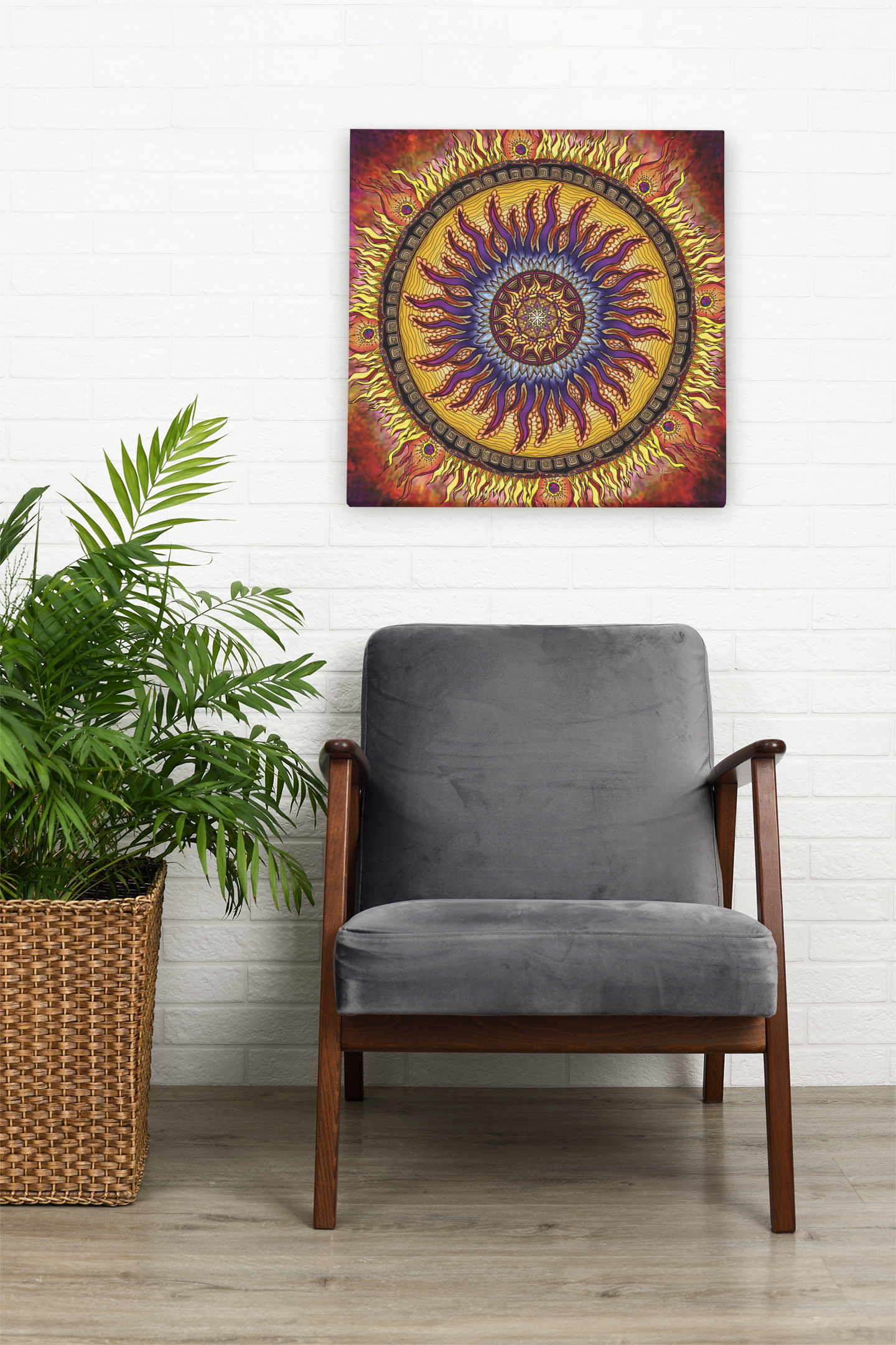 Solar Disc Mandala - Satin Poster