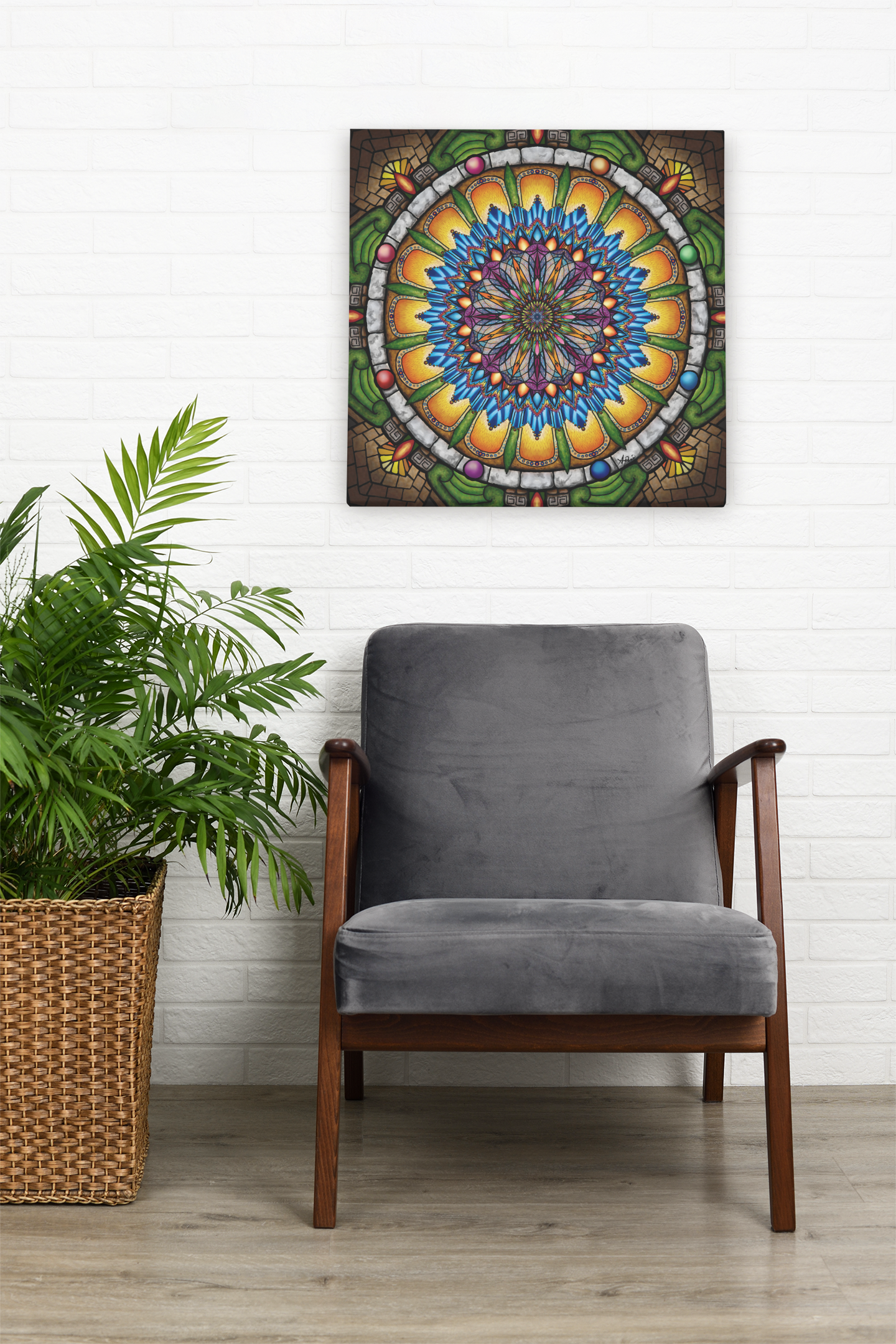 Emerald Arrows Mandala - Satin Poster