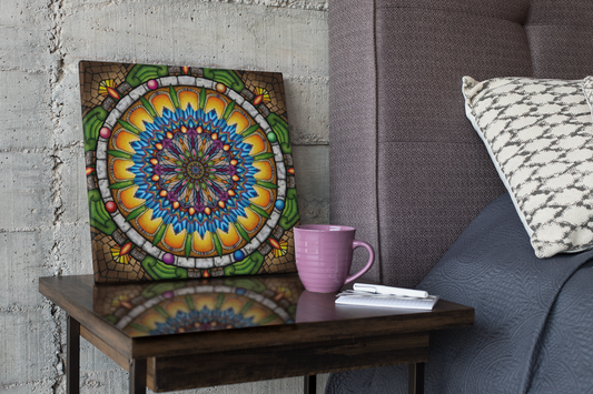 Emerald Arrows Mandala - Canvas Block