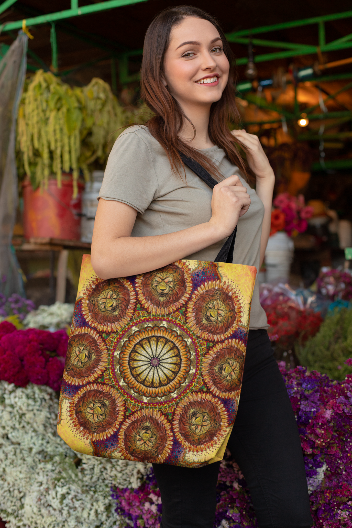 Lion Summer Mandala - Tote Bag