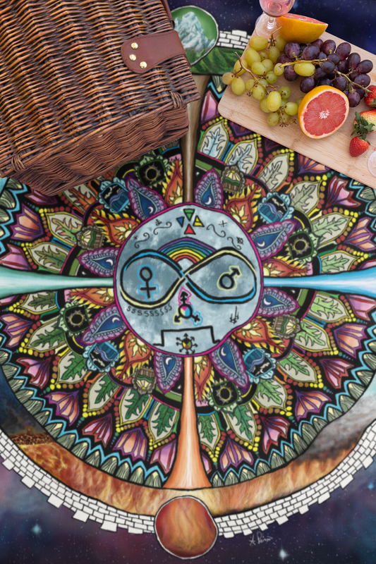 Lunar Rites Mandala - Picnic Blanket