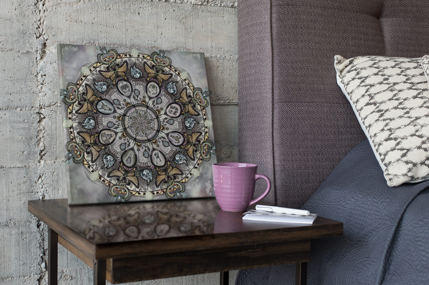 Memento Mori Mandala - Canvas Block