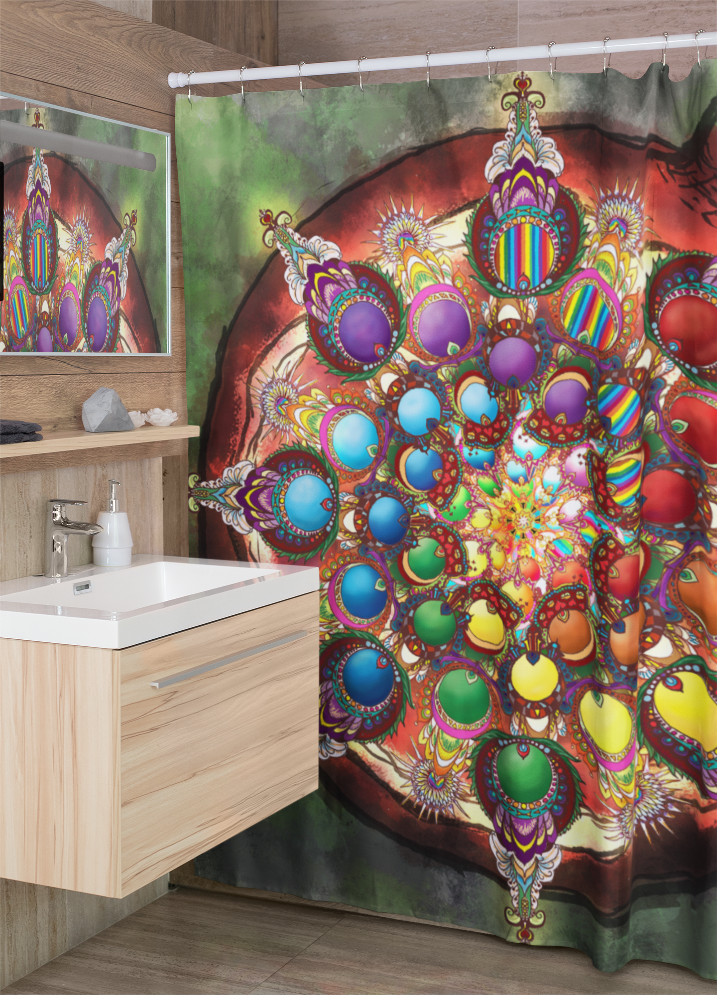 Seeds of Pride Mandala - Shower Curtains