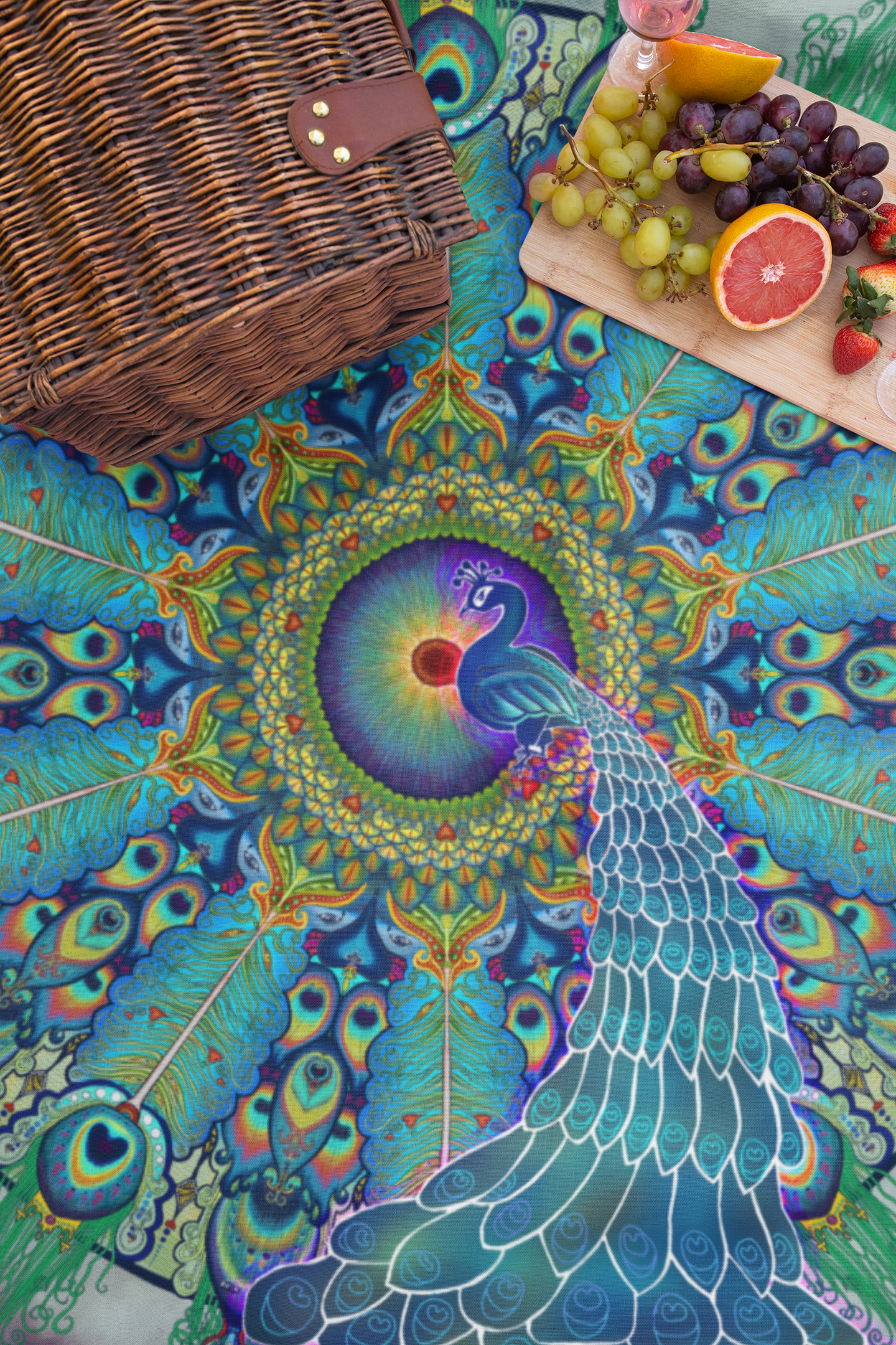 Melek Taus Mandala - Picnic Blanket