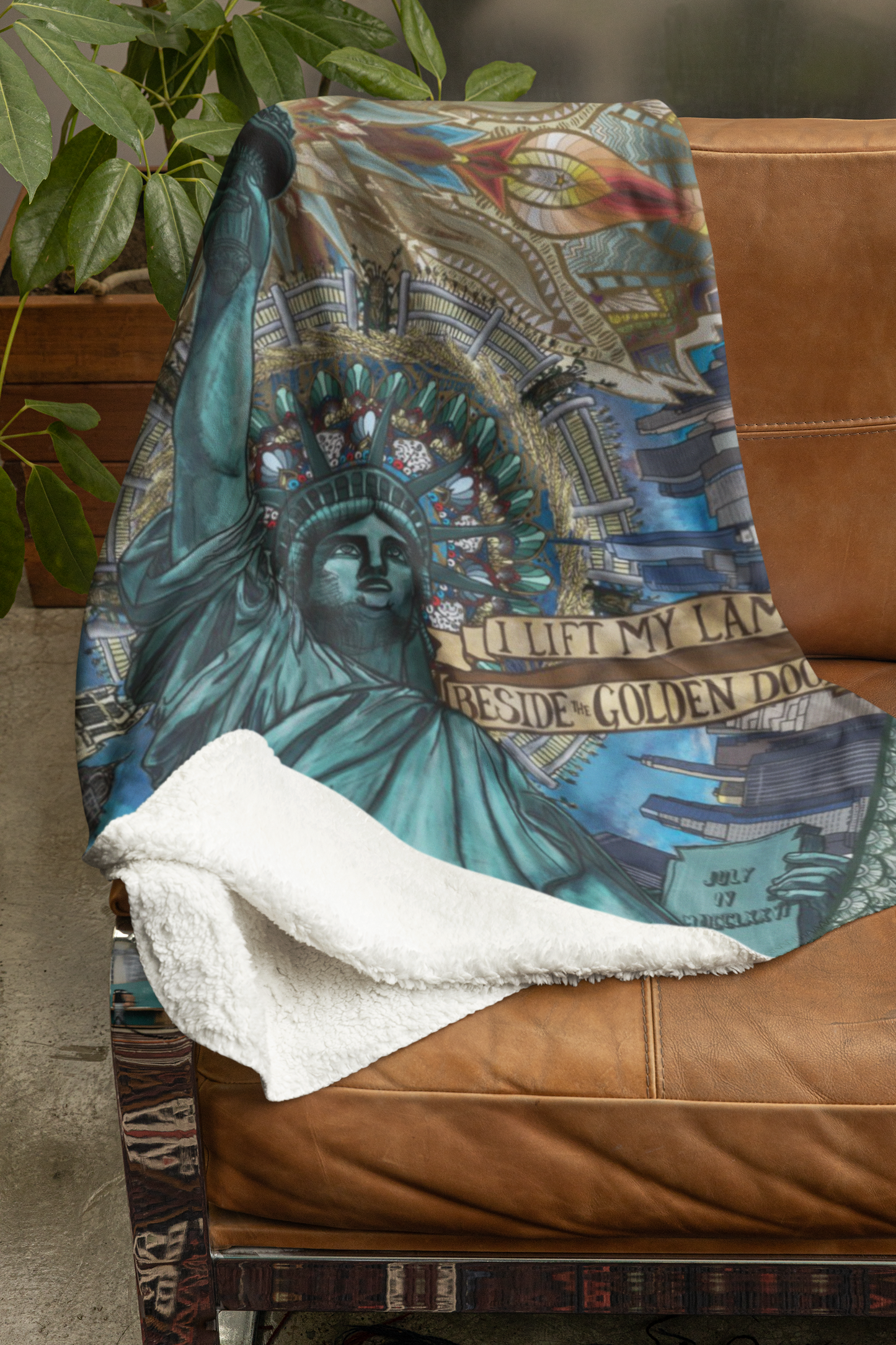 Liberty Mandala - Sherpa Fleece Blanket