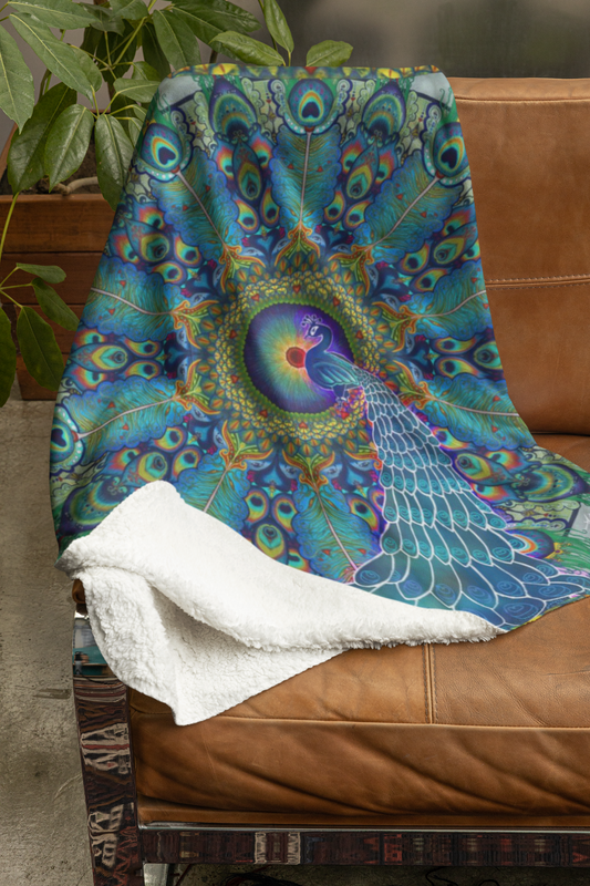 Melek Taus Mandala - Sherpa Fleece Blanket