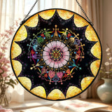 Obsidian Grandmothers Mandala  - Stained Glass Suncatcher
